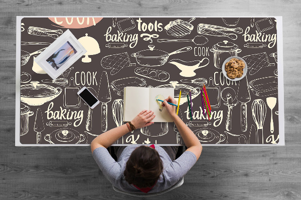 Sous-main bureau Outils de cuisine