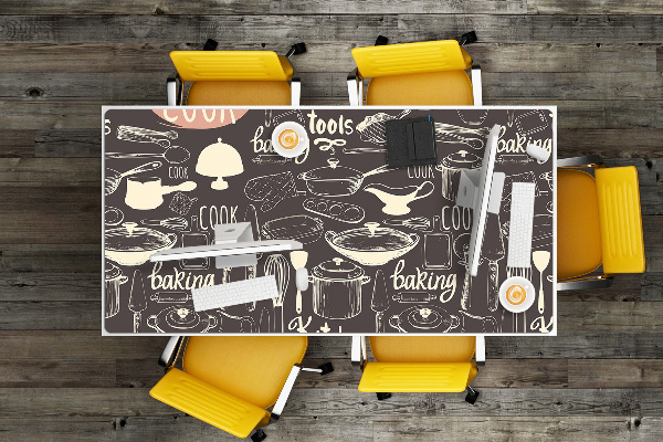 Sous-main bureau Outils de cuisine
