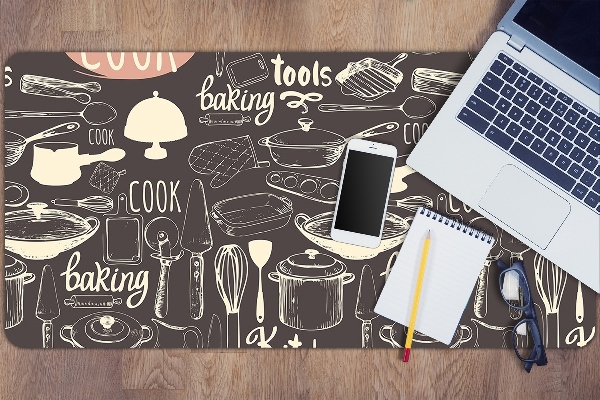 Sous-main bureau Outils de cuisine