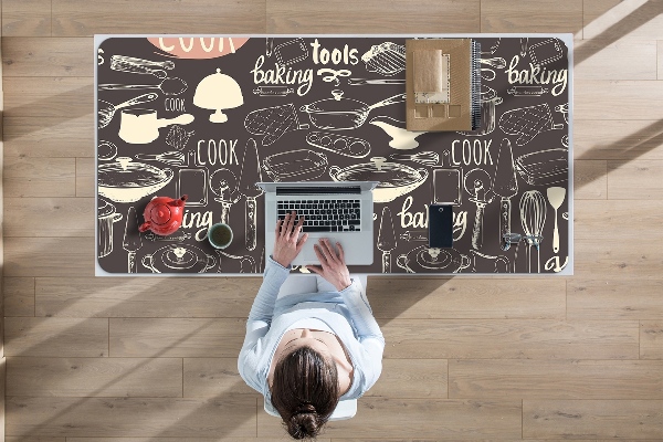 Sous-main bureau Outils de cuisine
