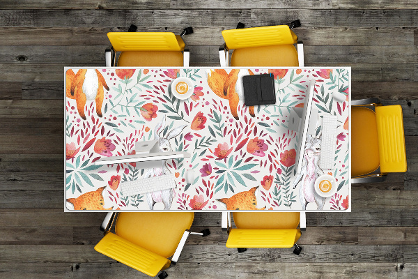 Tapis de bureau Renard et lapin