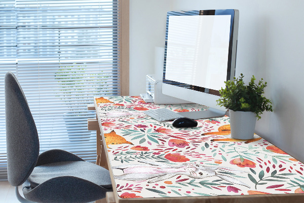 Tapis de bureau Renard et lapin