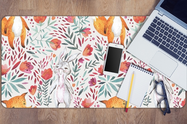 Tapis de bureau Renard et lapin