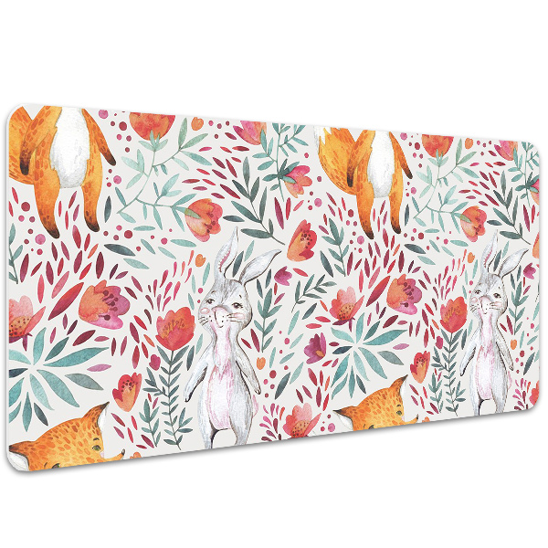 Tapis de bureau Renard et lapin