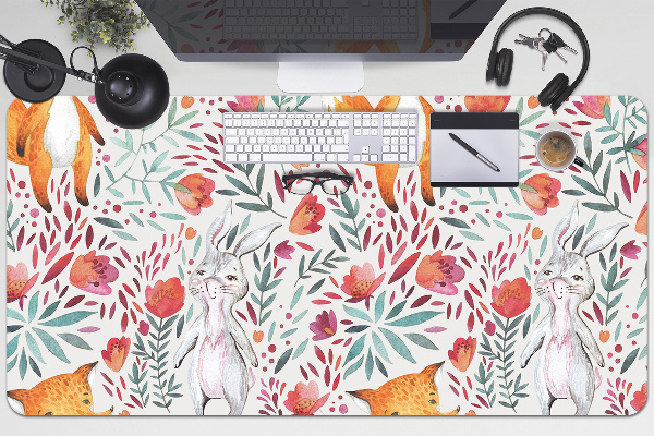 Tapis de bureau Renard et lapin