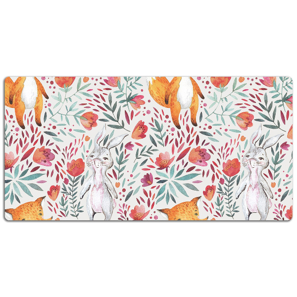 Tapis de bureau Renard et lapin