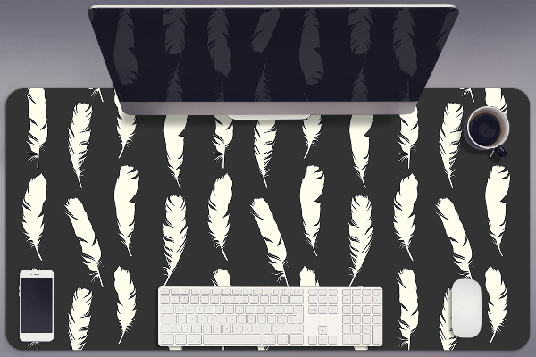 Sous main de bureau Plumes blanches