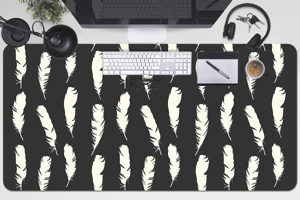 Sous main de bureau Plumes blanches