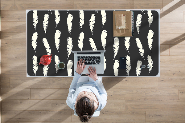 Sous main de bureau Plumes blanches