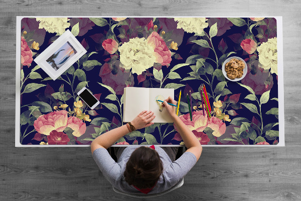 Sous-main bureau Fleurs vintage