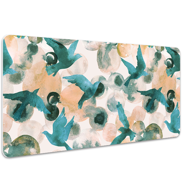 Sous-main bureau Oiseaux aquarelles