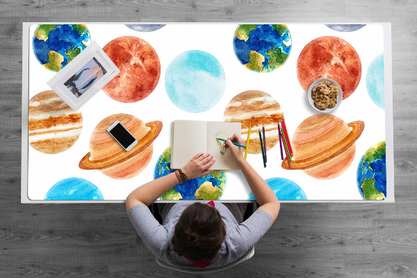 Sous-main bureau Planètes colorées