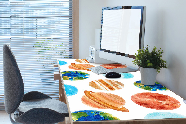 Sous-main bureau Planètes colorées