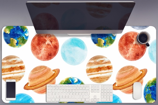 Sous-main bureau Planètes colorées