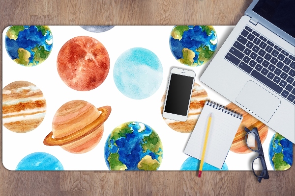 Sous-main bureau Planètes colorées