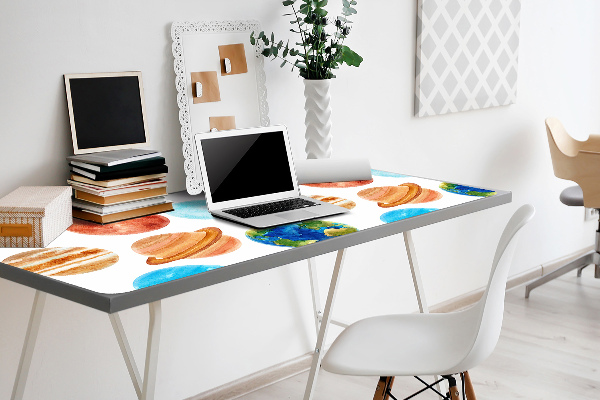 Sous-main bureau Planètes colorées