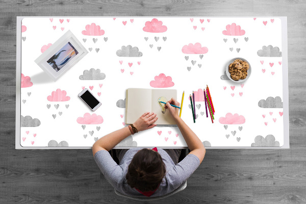 Sous-main bureau Nuages ​​minimalistes