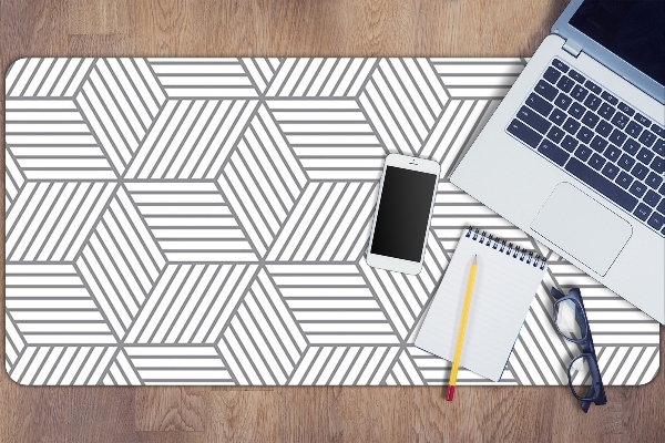 Tapis de bureau Cubes 3D gris