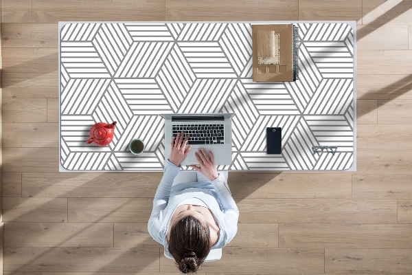 Tapis de bureau Cubes 3D gris