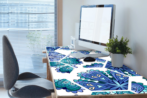 Sous-main bureau Fleurs hexagonales