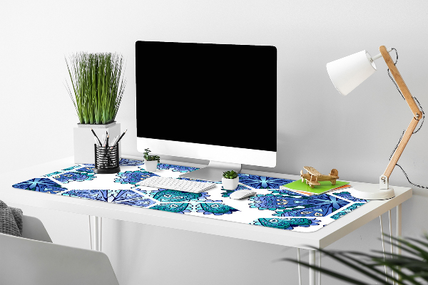 Sous-main bureau Fleurs hexagonales