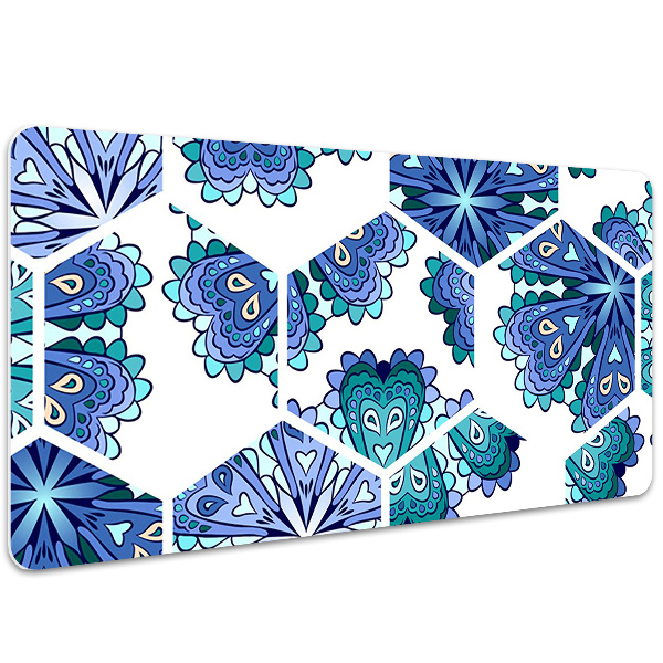 Sous-main bureau Fleurs hexagonales