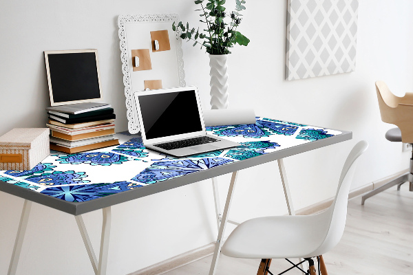 Sous-main bureau Fleurs hexagonales