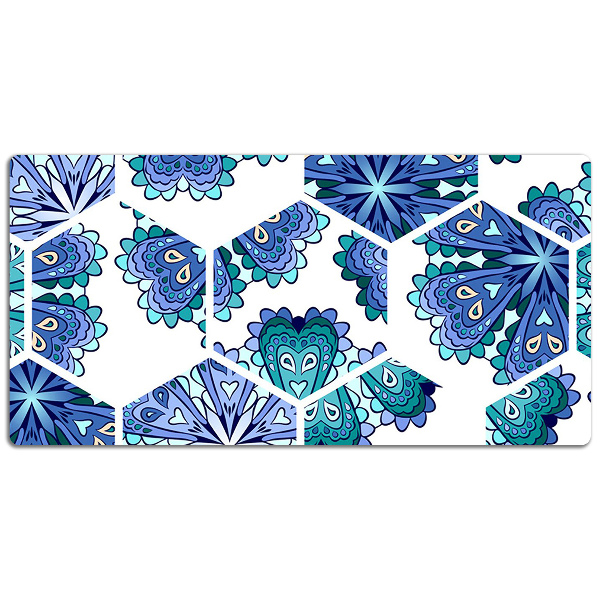 Sous-main bureau Fleurs hexagonales