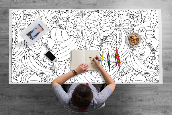 Sous main de bureau Modèle de doodle