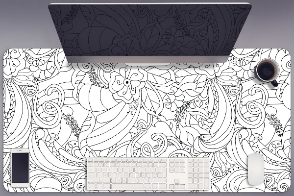 Sous main de bureau Modèle de doodle