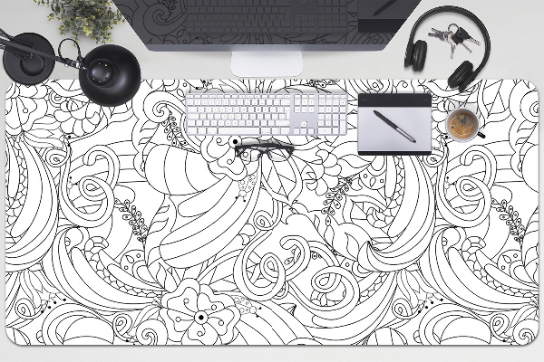 Sous main de bureau Modèle de doodle