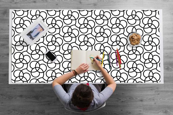 Sous-main bureau Cercles noirs et blancs