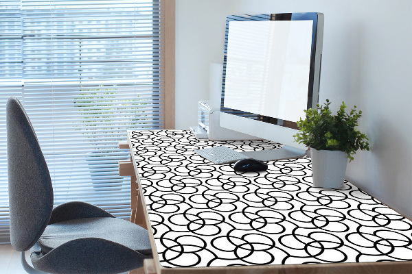 Sous-main bureau Cercles noirs et blancs