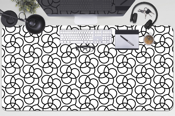 Sous-main bureau Cercles noirs et blancs