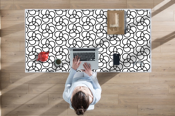 Sous-main bureau Cercles noirs et blancs
