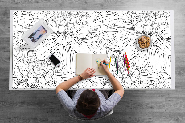 Protège bureau Fleurs esquissées