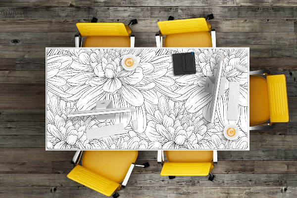 Protège bureau Fleurs esquissées