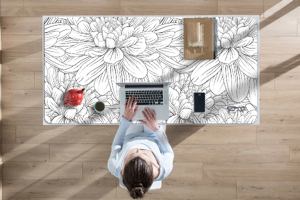 Protège bureau Fleurs esquissées
