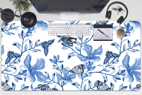 Tapis de bureau Fleurs bleues