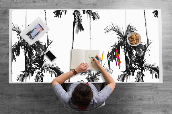 Sous-main bureau Palmier noir et blanc