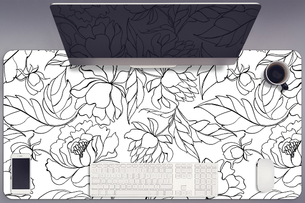 Sous-main bureau Fleurs de pivoine