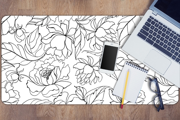 Sous-main bureau Fleurs de pivoine