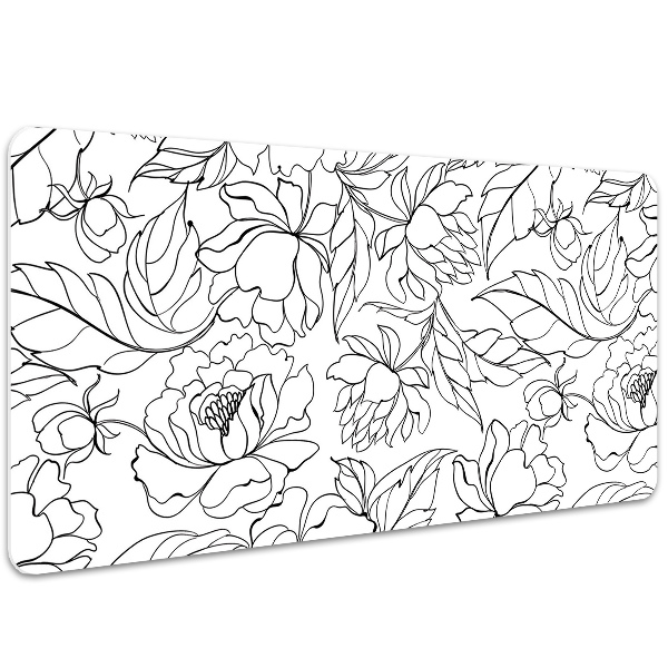 Sous-main bureau Fleurs de pivoine