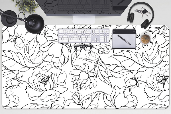 Sous-main bureau Fleurs de pivoine