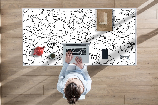 Sous-main bureau Fleurs de pivoine