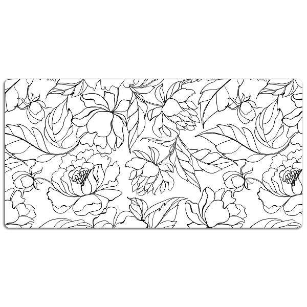 Sous-main bureau Fleurs de pivoine