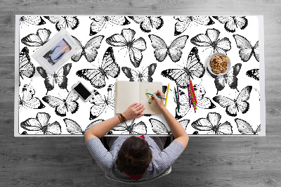 Sous-main bureau Papillon noir et blanc