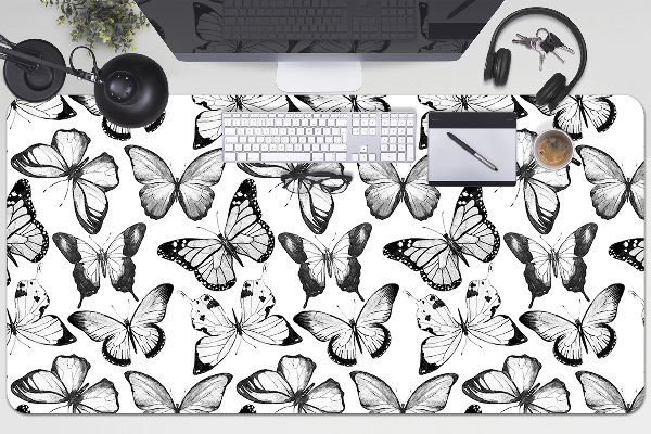 Sous-main bureau Papillon noir et blanc