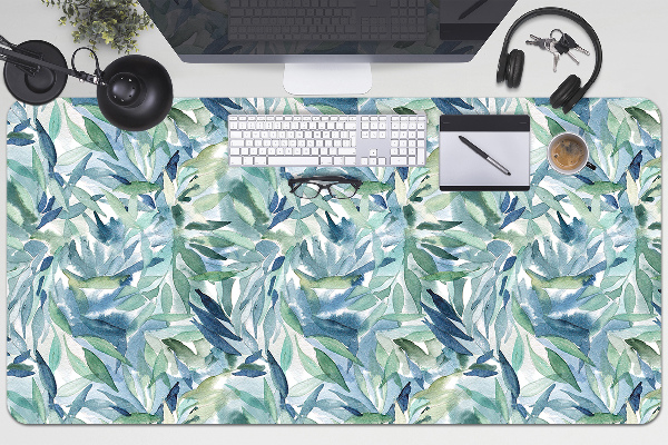Sous-main bureau Feuilles pastel