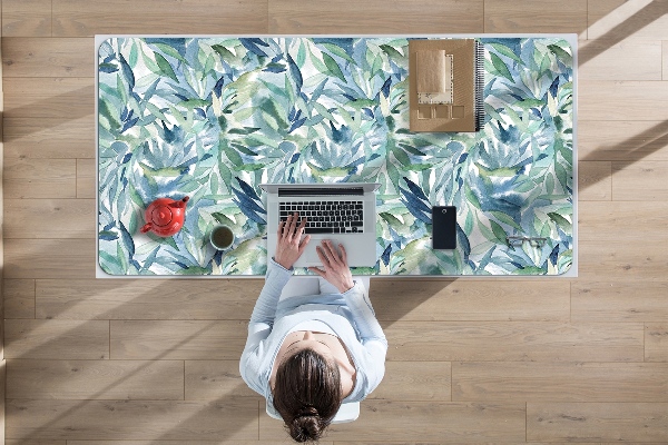 Sous-main bureau Feuilles pastel
